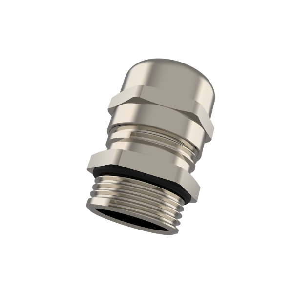 Bimed standard brass cable gland with corrosion-resistant plating, industrial cable entry solution, IP68 sealing, and secure strain relief for control panels, machinery, and outdoor electrical installations